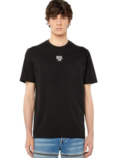 טישרט קצרה עם לוגו אינדסטרי - לבן-