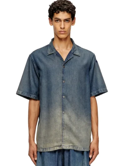 חולצת באולינג, לבן, כפתורי מתכת, יוק גב ישר