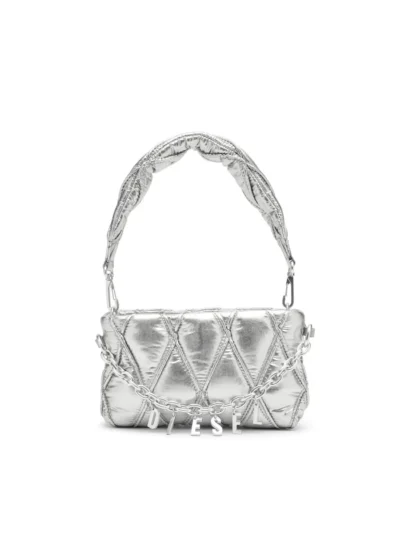 פאוץ', שחור, ניילון מטאלי, קווילט תפירה, שרשרת אותיות דיזל