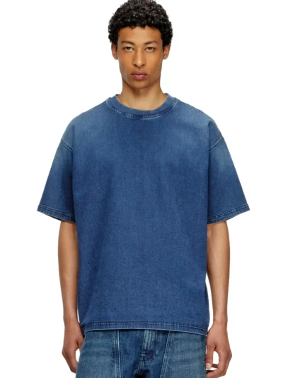 טישרט לגברים, כחול, דנים JoggJeans, רקמת D אדום בשרוול