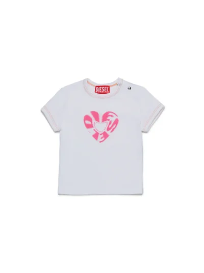 טישרט ילדים, צבע לבן, גרפיקת Diesel Heart על החזה