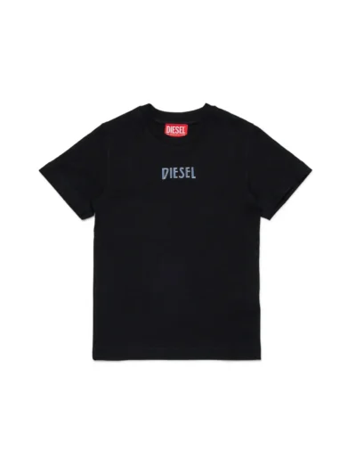 טישרט ילדים, צבע שחור, הדפס Diesel דו-גוני על החזה